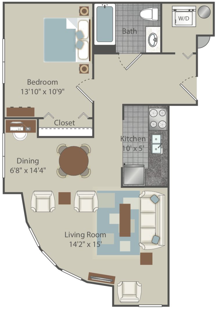 Clear Creek Commons Apartments_Golden CO_Floor Plan_One Bedroom One Bathroom_Washington Skyview Delux Clear Creek Commons Apartments_Golden CO_Floor Plan_One Bedroom One Bathroom_Washington Skyview Delux